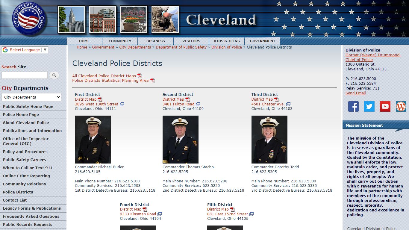 Cleveland Police Districts | City of Cleveland